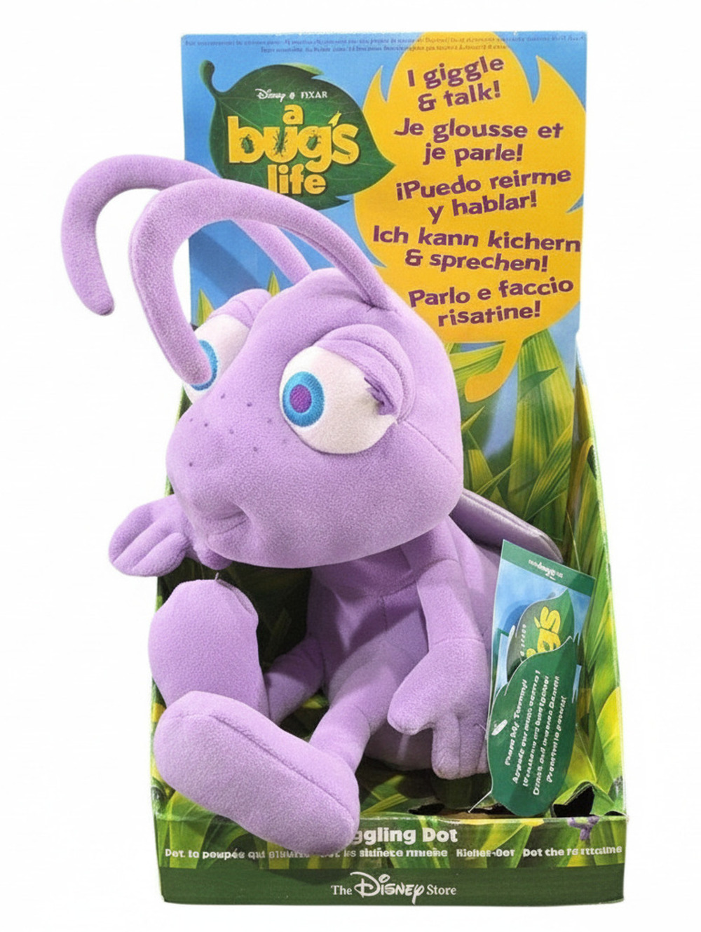 Vintage Plush Disney Store A Bug's Life Giggling Dot Doll in Original Box